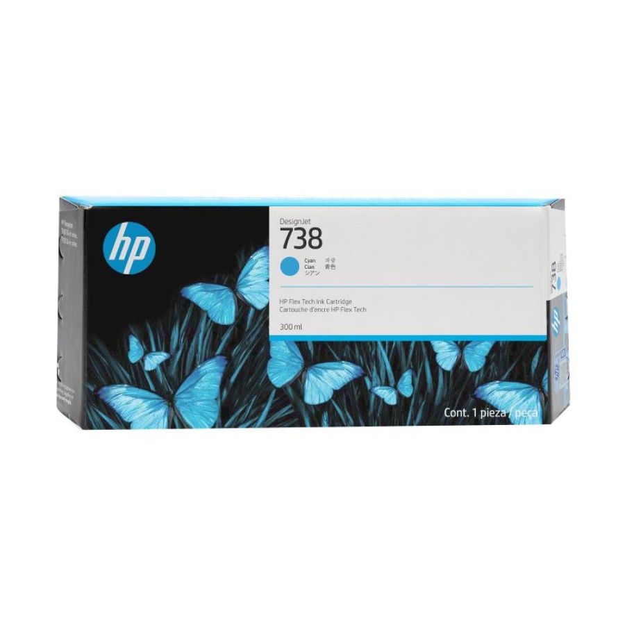 Hp cartuccia di inchiostro ciano 738 designjet da 300 ml