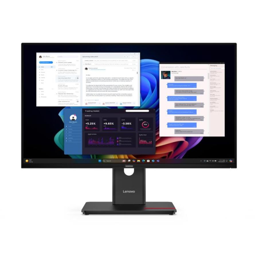 Lenovo monitor 27 led ips 16:9 4k uhd 6 ms 350 cdm, pivot, usb-c dock, dp/hdmi, t27ud-40