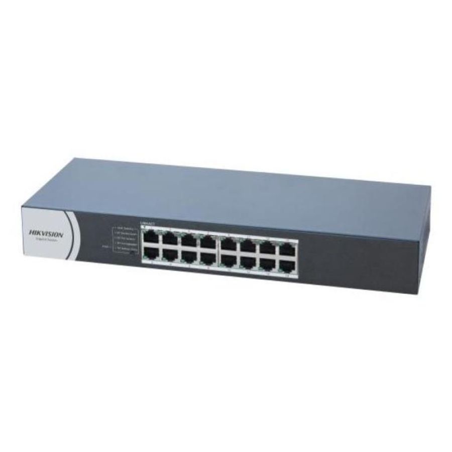 Switch hikvision 16p lan gigabit 10/100/1000mbps rj45 19inch case metallico rackmountable ds-3e0516r-o