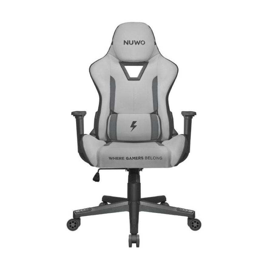 Nuwo sedia gaming jupite stoffa bianco e grigio