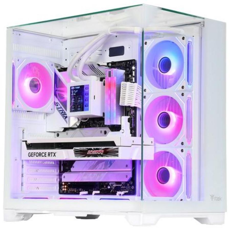 Itek case dark cave pano - gaming tower, atx, 4x12cm argb fan, 2xusb3, type-c, temp glass top, sid