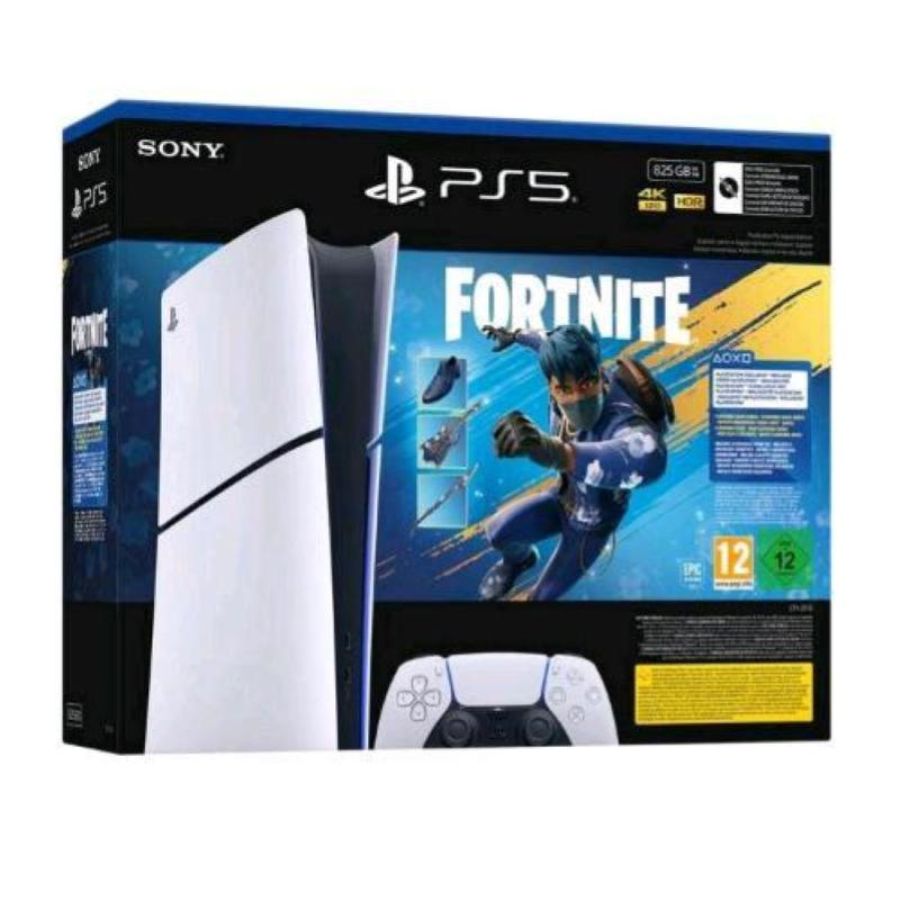 Sony ps5 825gb digital edition white + fortnite flowering chaos