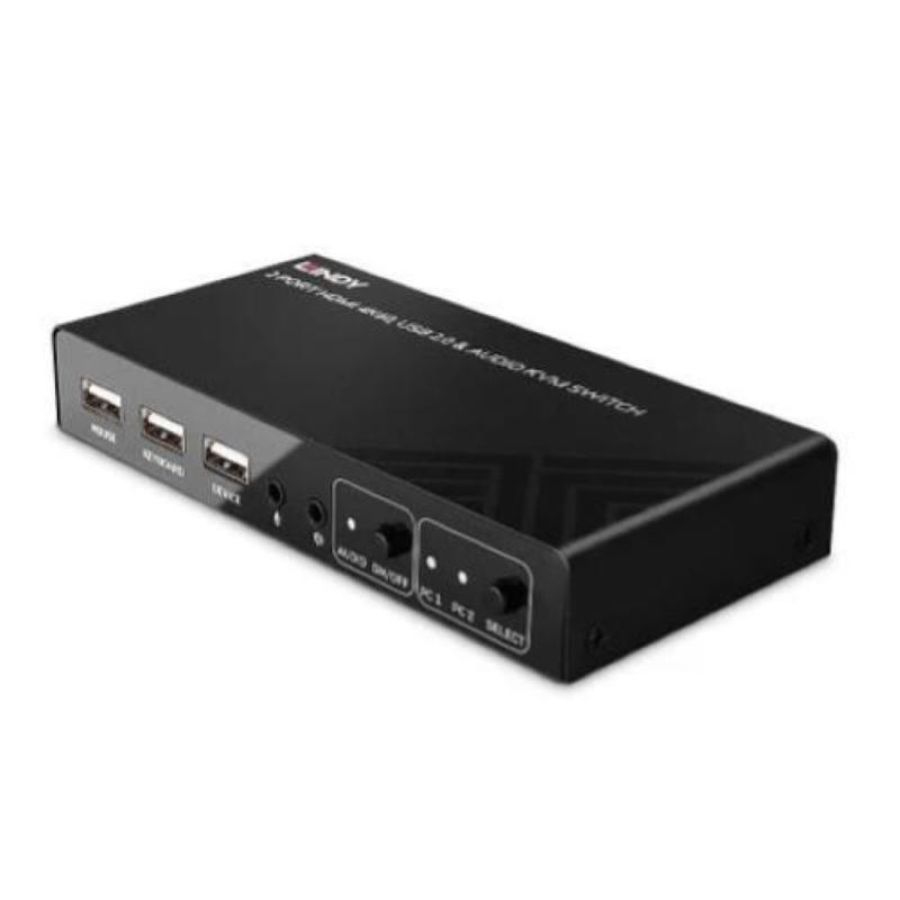Switch lindy kvm hdmi 4k60, usb 2.0 & audio, 2 porte - 32809
