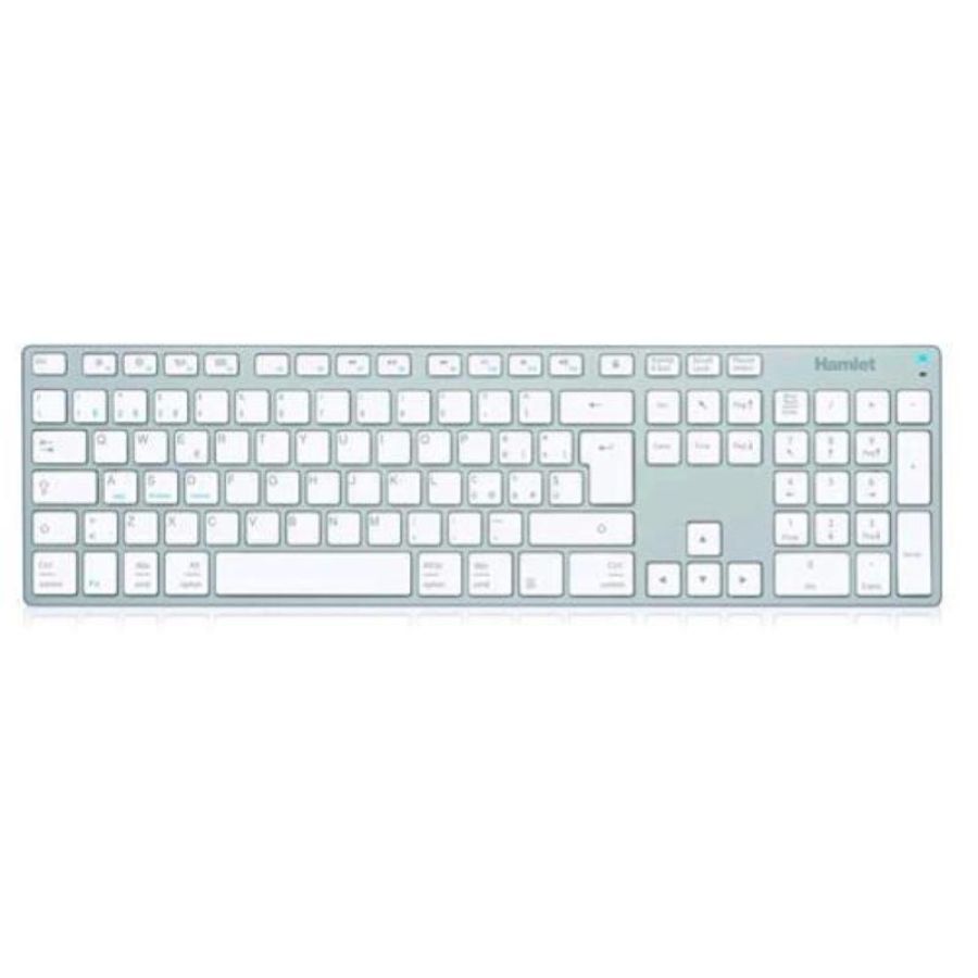 Hamlet apple xkkita-mcbt tastiera in alluminio bluetooth 106 tasti layout italiano