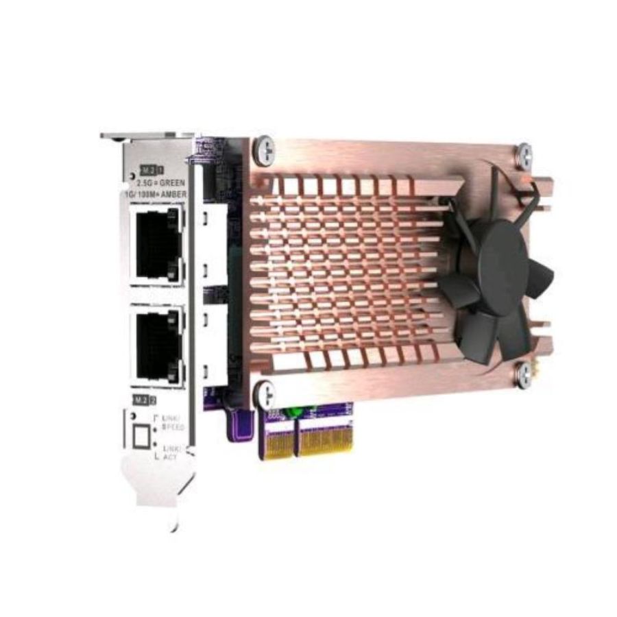 Qnap qm2-2p2g2t scheda di rete e adattatore interno ethernet 2500 mbit/s 2xpcie gen3 m.2 nvme ssd 2x2.5gbe