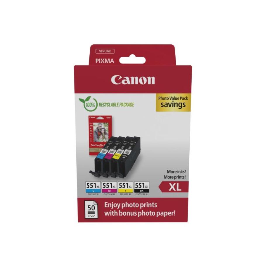 Canon 6443b008 cartuccia d\`inchiostro 4 pz originale resa elevata (xl) nero, ciano, magenta, giallo