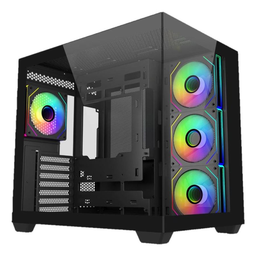 Cabinet atx midi tower cooler master e681-khnn-s00 elite 681 black atx 1x3.5 2x2.5 2xusb3.0 4x120mm-argb noalim vetro laterale
