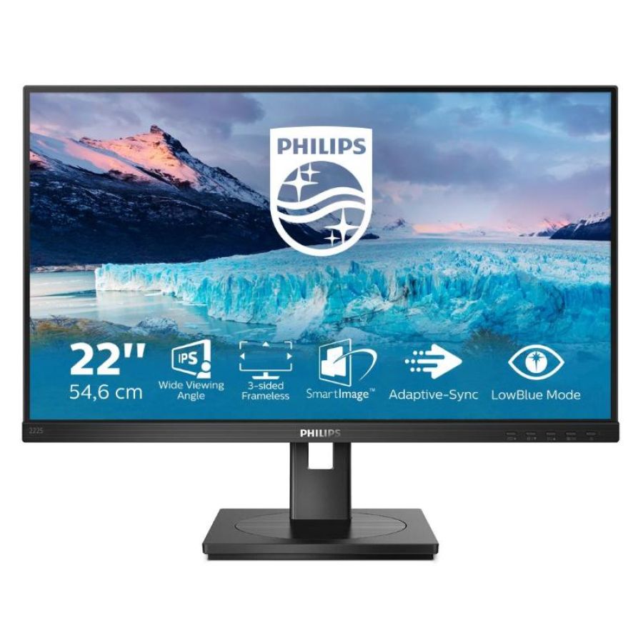 Philips monitor 21,5 led ips 16:9 fhd 4ms 250 cd/m, vga/dvi/dp/hdmi, multimediale