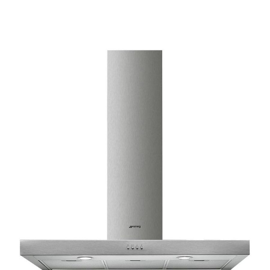 Smeg cappa aspirante a muro 90cm 175w c luce led inox kate900ex