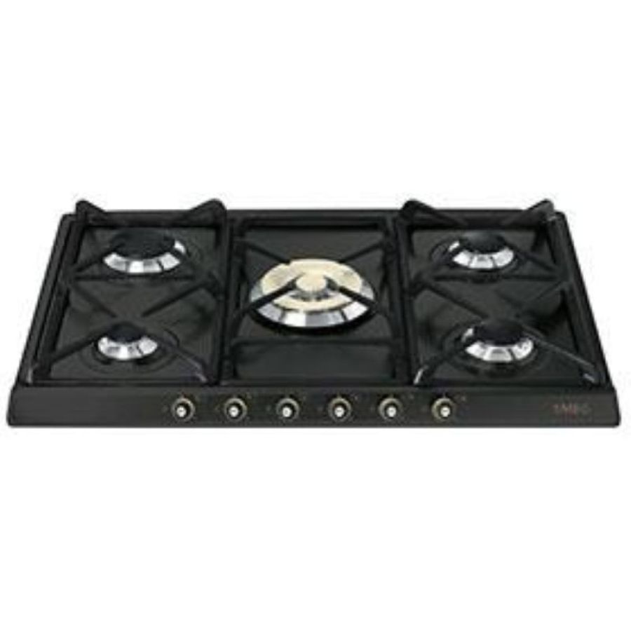 Smeg piano cottura incasso gas 5 zone 70/75cm antracite sr775ao