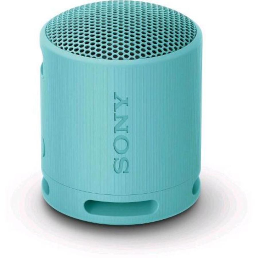 Sony srs-xb100 speaker wireless bluetooth portatile ip67 resistente acqua e polvere batteria da 16 ore cinturino versatile chiamate in vivavoce blu
