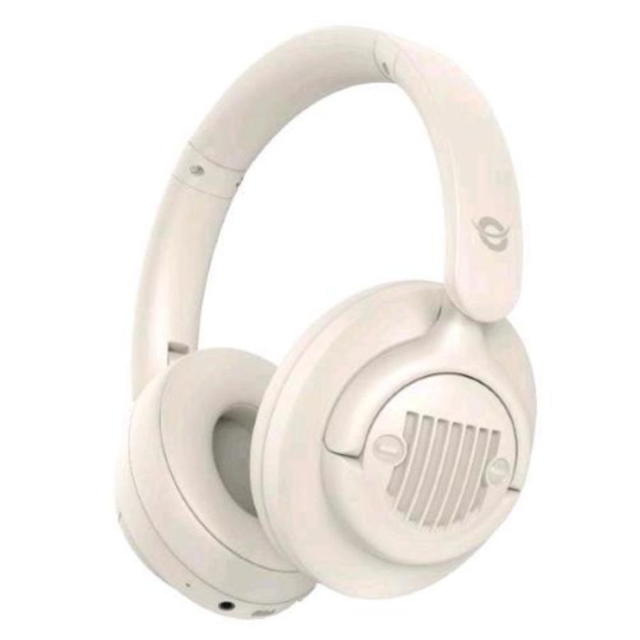 Conceptronic alvah02c cuffie stereo bluetooth 5.4 con microfono cancellazione attiva del rumore ingresso audio 3.5mm colore crema