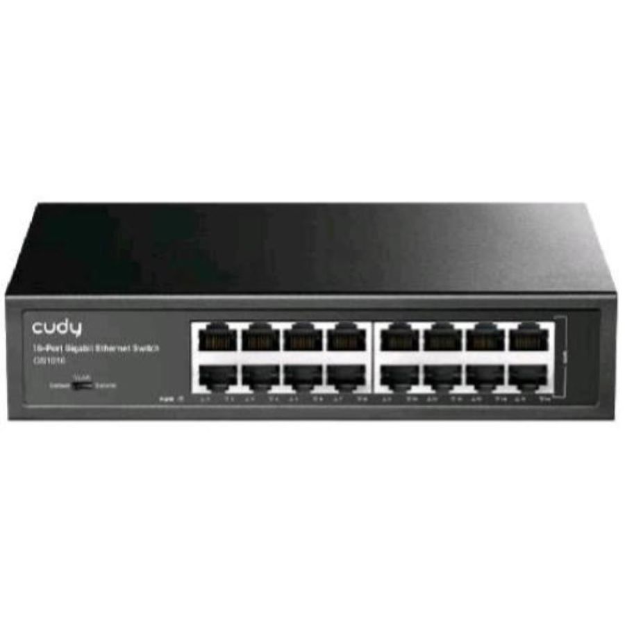 Cudy gs1016 switch 16 porte gigabit (10/100/1000) in metallo montabile su rack kit di montaggio incluso nero
