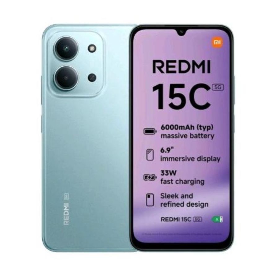 Xiaomi redmi 15c 5g dual sim 6.9 octa core 256gb ram 4gb 5g europa mint green