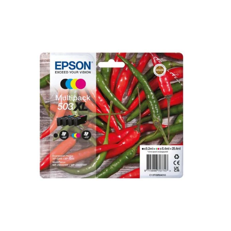 Epson 503xl cartuccia d\`inchiostro 4 pz originale resa elevata (xl) nero, ciano, magenta, giallo