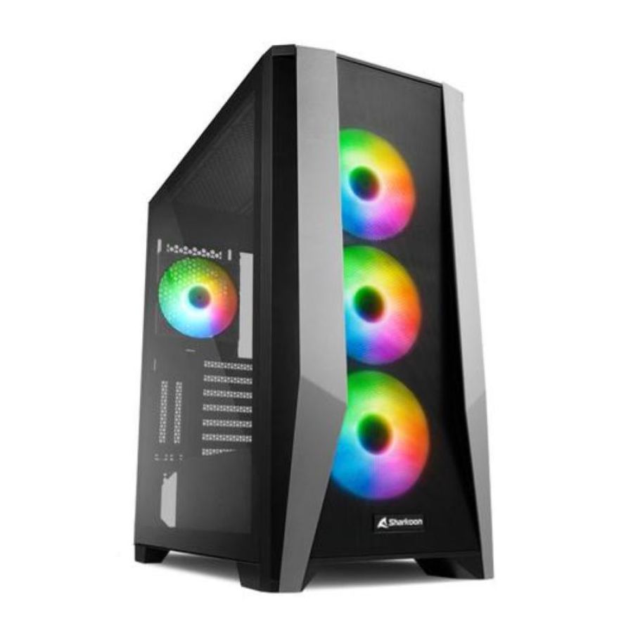 Sharkoon case tg7m rgb atx vetro temperato, 7 slot espansione, 3x120mm fan front, 1x120mm fan rear