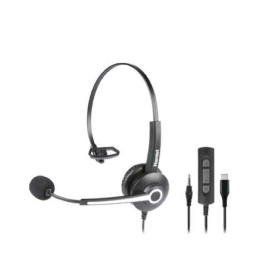 Hamlet hheadm-cjm cuffia professionale monoaurale con microfono usb-c jack 3,5 mm telecomando black