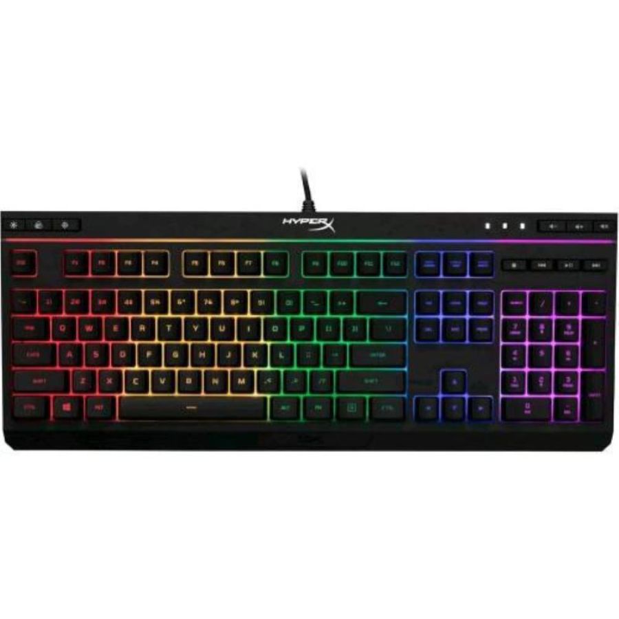 Hp hyperx alloy rgb gaming keyboard tastiera gaming usb 6 effetti luce resistente all`acqua nero