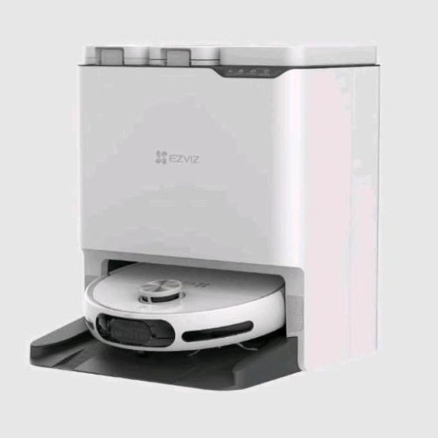 Ezviz rs20 max robot aspirapolvere lavapavimenti con stazione base autopulente anti grovigli telecamera e navigazione lds bianco