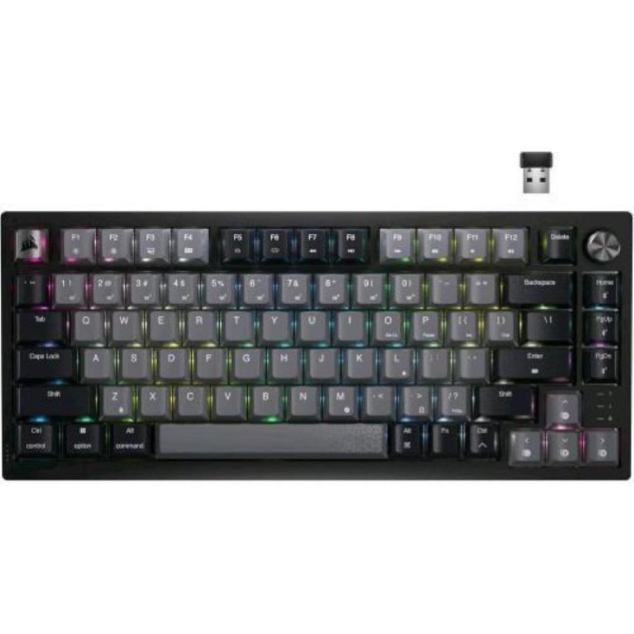 Corsair k65 plus wireless rgb tastiera meccanica 75% switch corsair mlx red wireless/bluetooth/usb layout italiano nero
