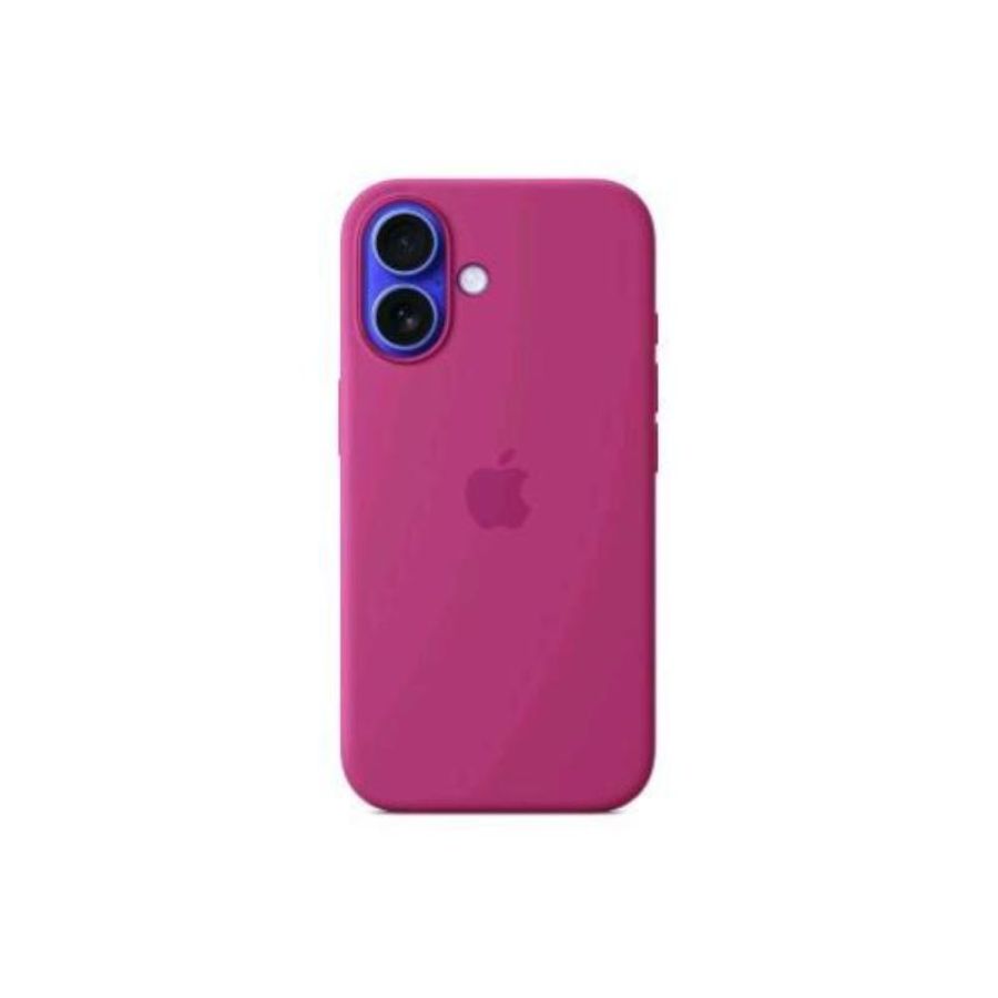 Apple iphone 16 silicone case cover magsafe in silicone fucsia