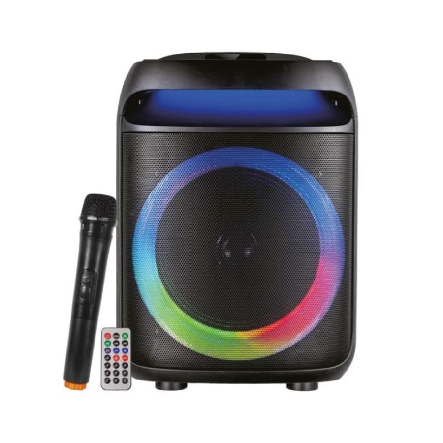 Cassa audio diffusore amplificato sonetra con radiomicrofono - woofer 8