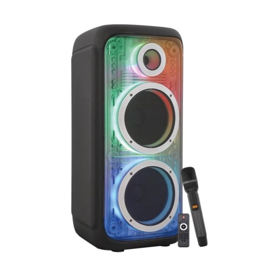 Cassa audio diffusore amplificato techno bt con radiomicrofono - woofer 10