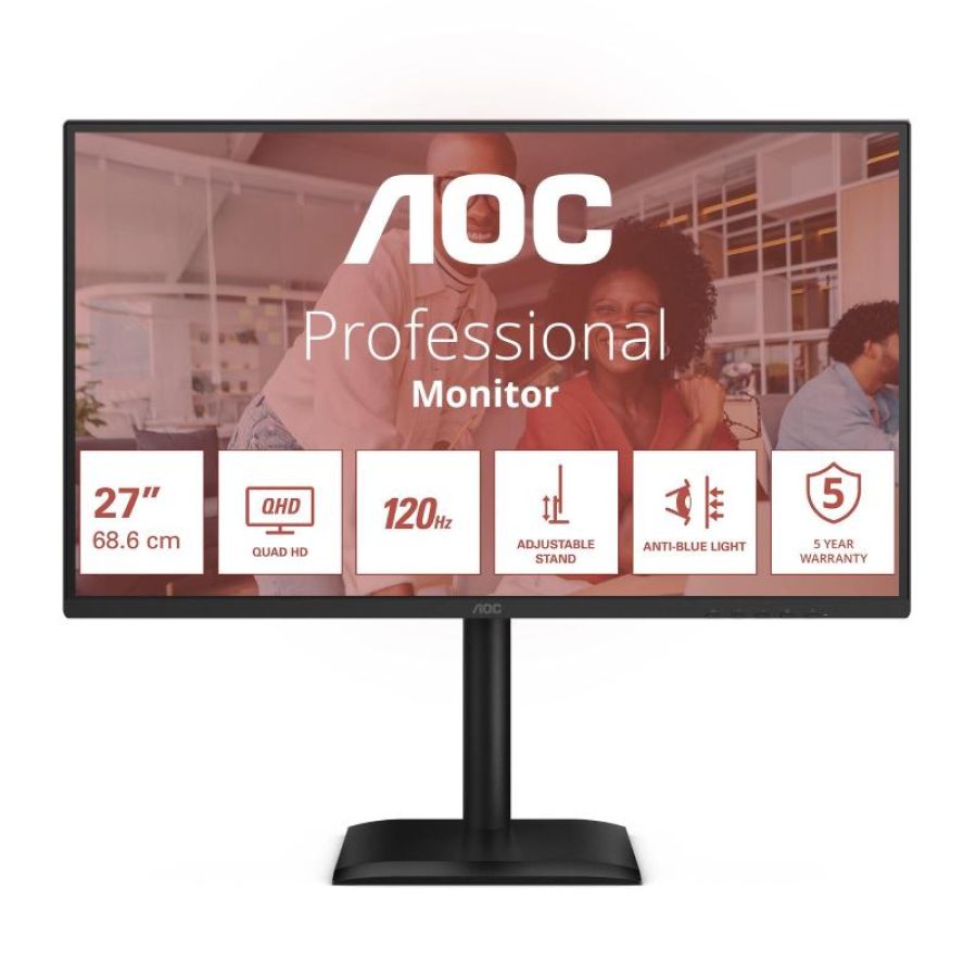 Aoc e4 q27e4cv monitor pc 68,6 cm (27\) 2560 x 1440 pixel quad hd led nero