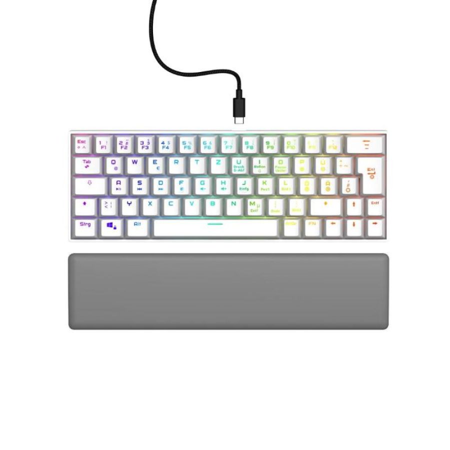 Hama exodus 760 tastiera gaming usb qwertz tedesco bianco