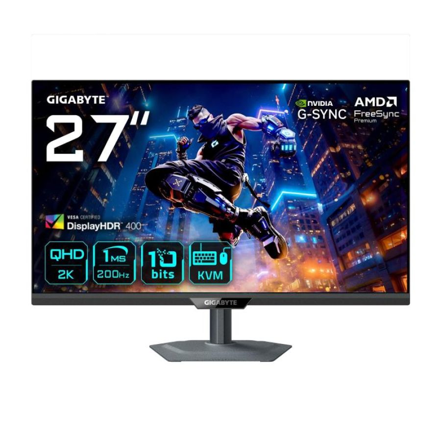Gigabyte m27q2 qd monitor gaming 27 qhd - 2560 x 1440, 200hz, 1ms, 350 cd/m², freesync premium, display hdr400, hdmi 2.0,