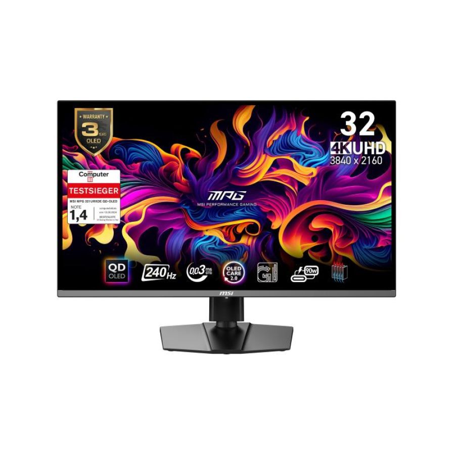 Msi mpg 321urxde qd-oled monitor pc 80 cm (31.5\) 3840 x 2160 pixel 4k ultra hd nero