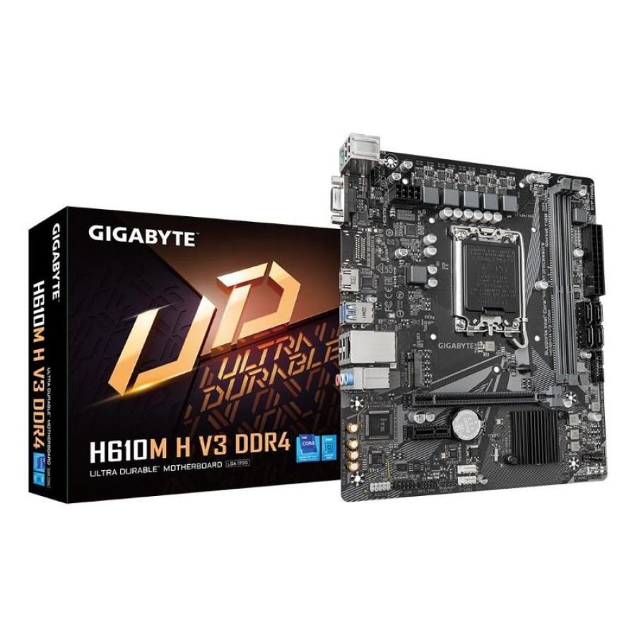 Gigabyte h610m h v3 ddr4 scheda madre - supporta processori intel core 14th cpus, 4+1+1 hybrid phases digital vrm, up to