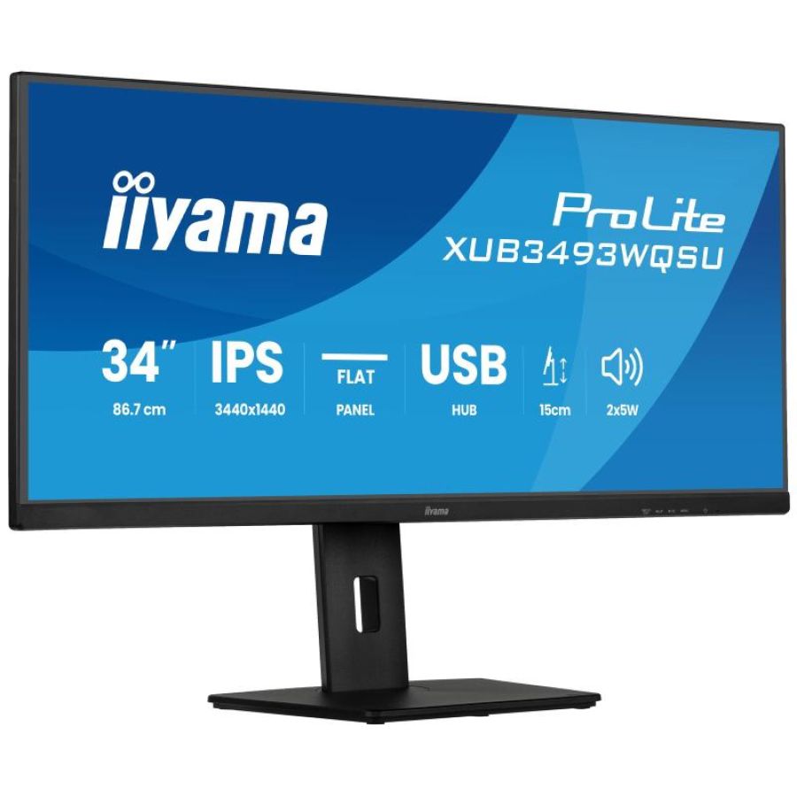 Iiyama prolite xub3493wqsu-b6 monitor pc 86,4 cm (34\) 3440 x 1440 pixel ultrawide quad hd led nero