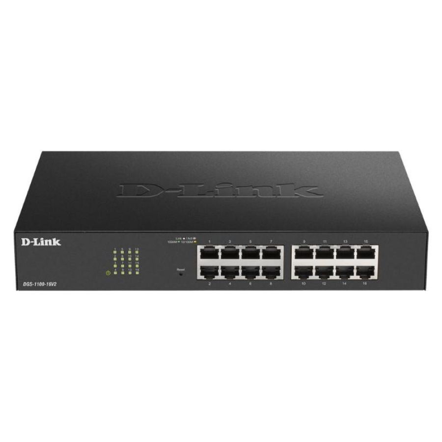 D-link dgs-1100-16v2 gestito l2 gigabit ethernet (10/100/1000) nero