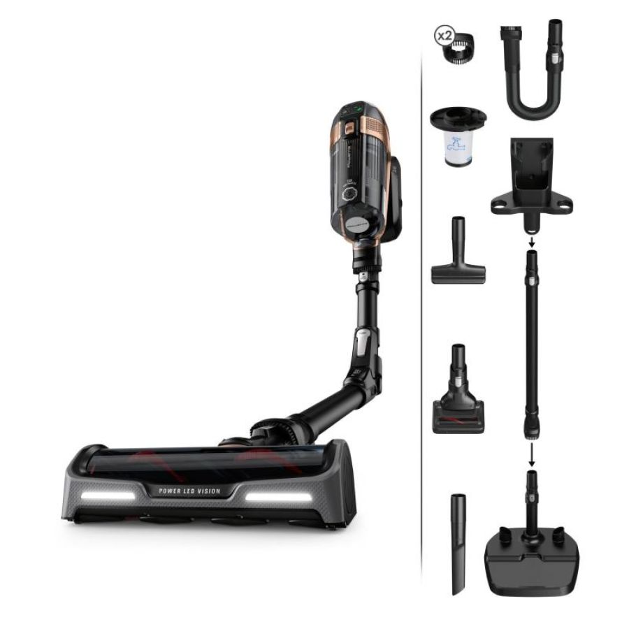 Rowenta x-force flex 15.60, aspirapolvere senza fili, potenza di aspirazione elevata di 230 aw, modello animal care rh99f1
