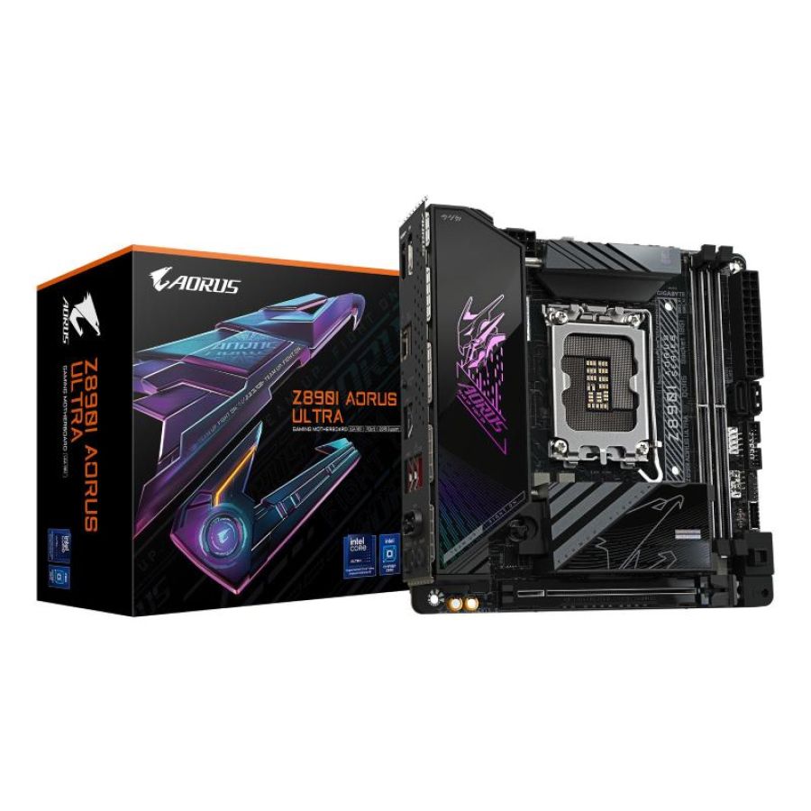 Gigabyte z890i aorus ultra scheda madre - supporta cpu intel core ultra (serie 2), vrm a 8+1+2 fasi, fino a 8800mhz ddr5 (oc),