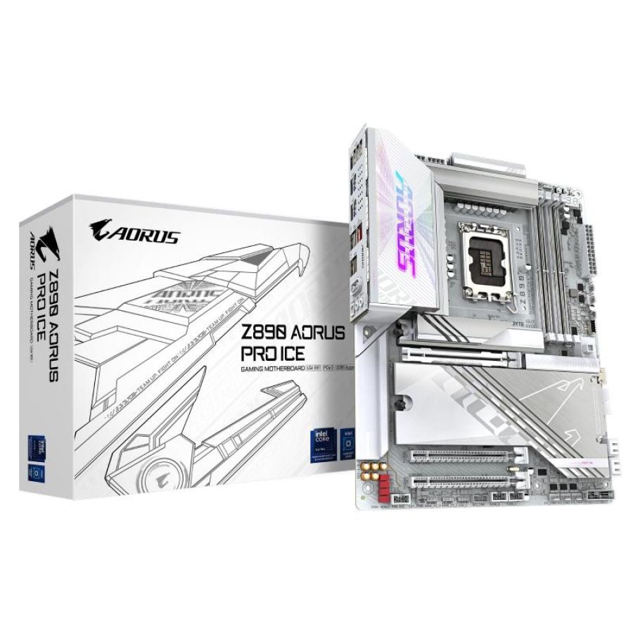Gigabyte z890 aorus pro ice scheda madre - supporta cpu intel core ultra (serie 2), vrm a 16+1+2 fasi, fino a 9500mhz ddr5