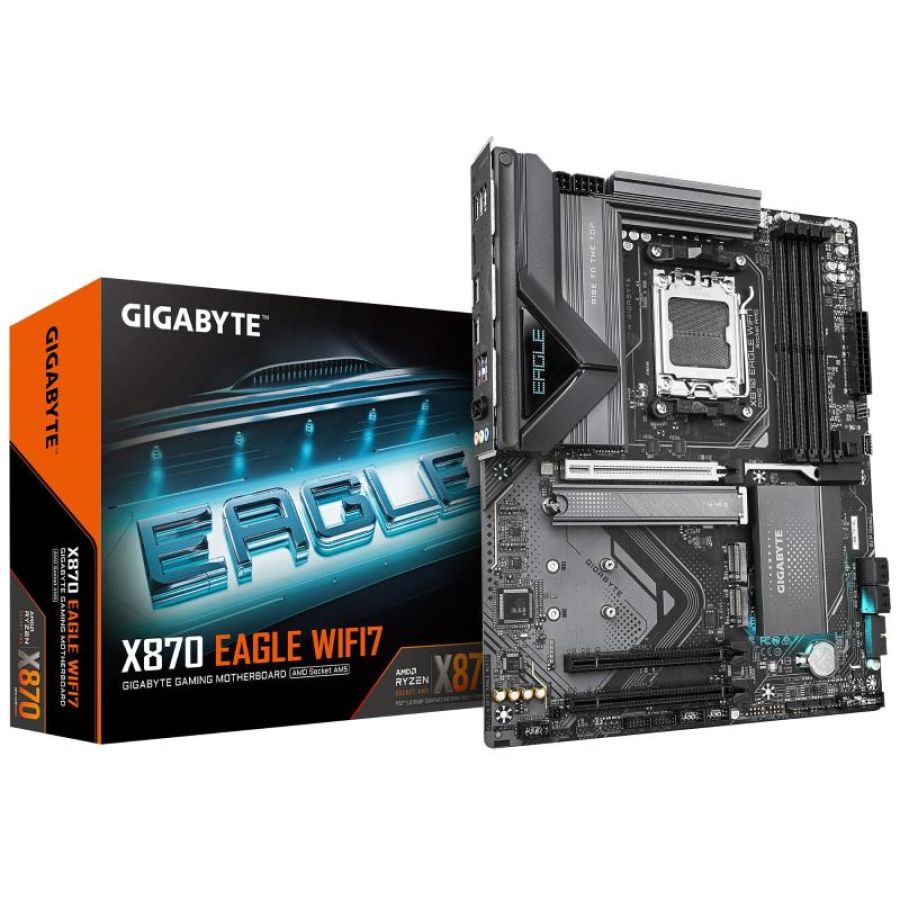 Gigabyte x870 eagle wifi7 scheda madre - supporta cpu amd ryzen 9000, 14+2+2 fasi vrm, fino a 8000mhz ddr5 (oc), 1xpcie 5.0 +