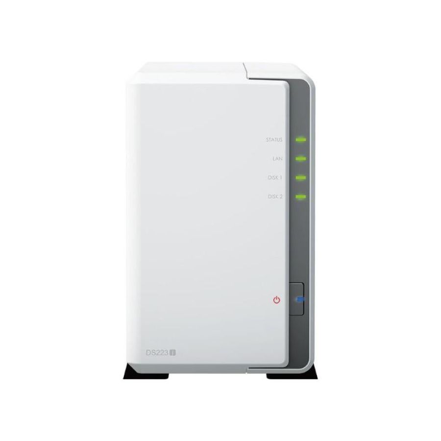 Synology diskstation ds223j server nas e di archiviazione desktop collegamento ethernet lan bianco rtd1619b
