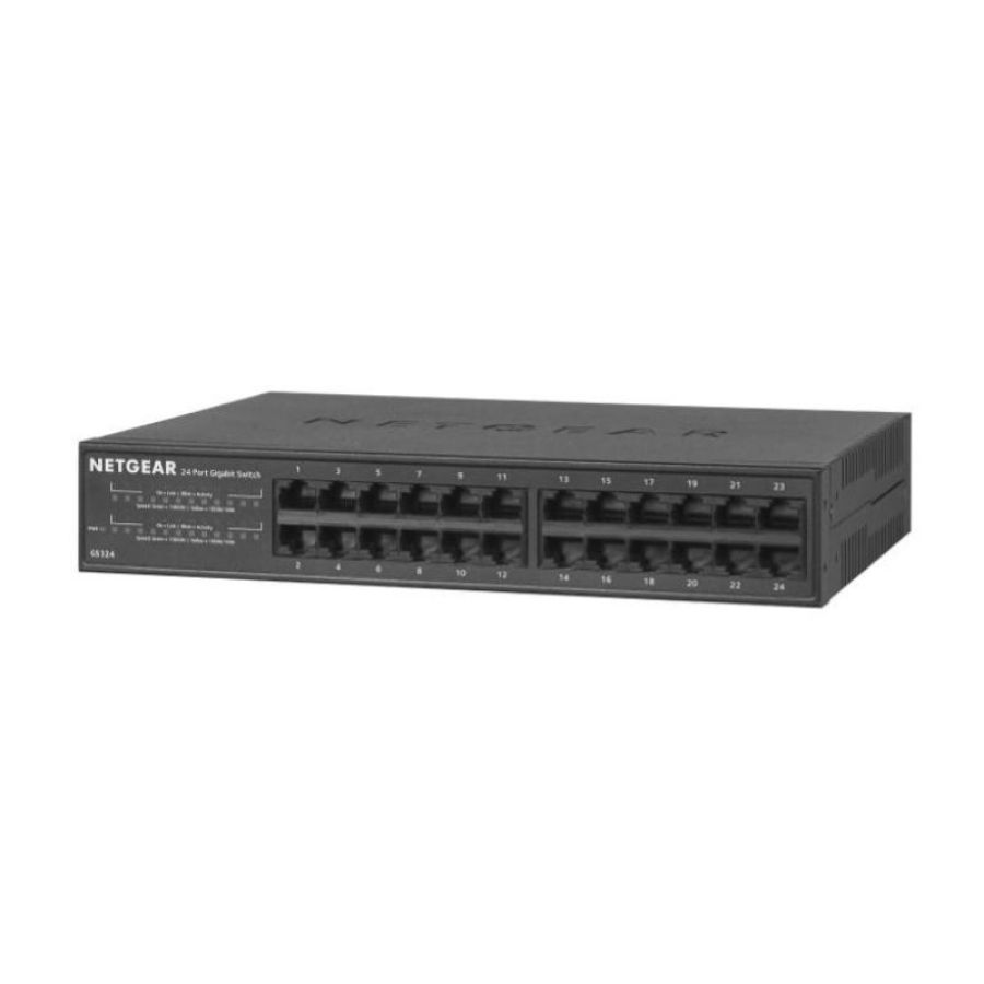 Netgear gs324 non gestito gigabit ethernet (10/100/1000) nero