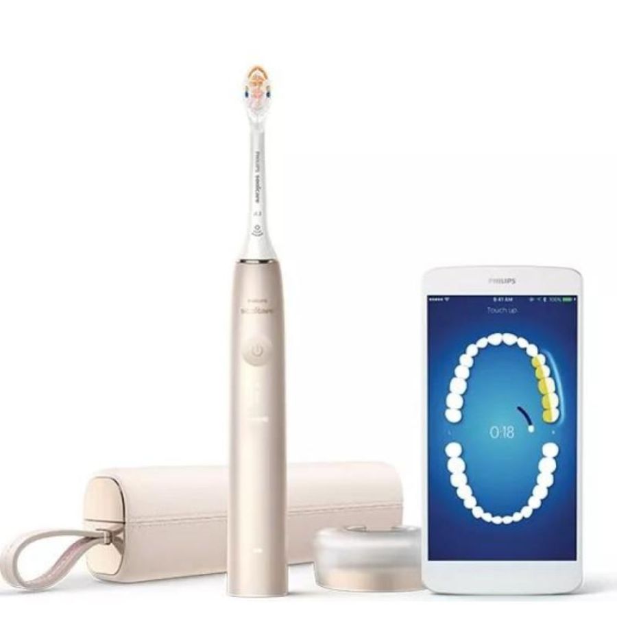 Philips sonicare diamondclean prestige 9900 spazzolino elettrico sonico con senseiq e app, con custodia da viaggio, colorazione