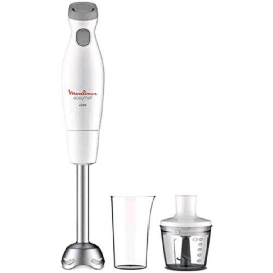 Moulinex dd452110 easychef frullatore ad immersione 2 in 1 con accessori 450 w bicchiere da 80 ml accessorio tritatutto 2 velocita` + turbo bianco