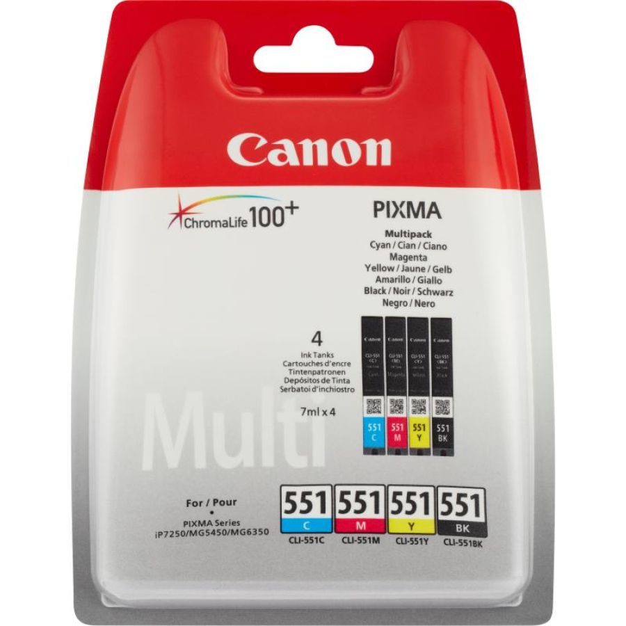 Canon cartuccia d\`inchiostro multipack cli-551 bk/c/m/y