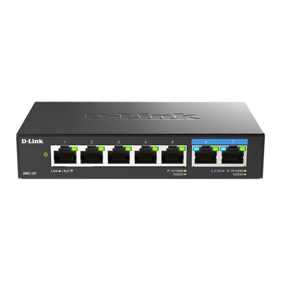 D-link dms-107/e switch di rete non gestito gigabit ethernet (10/100/1000) nero