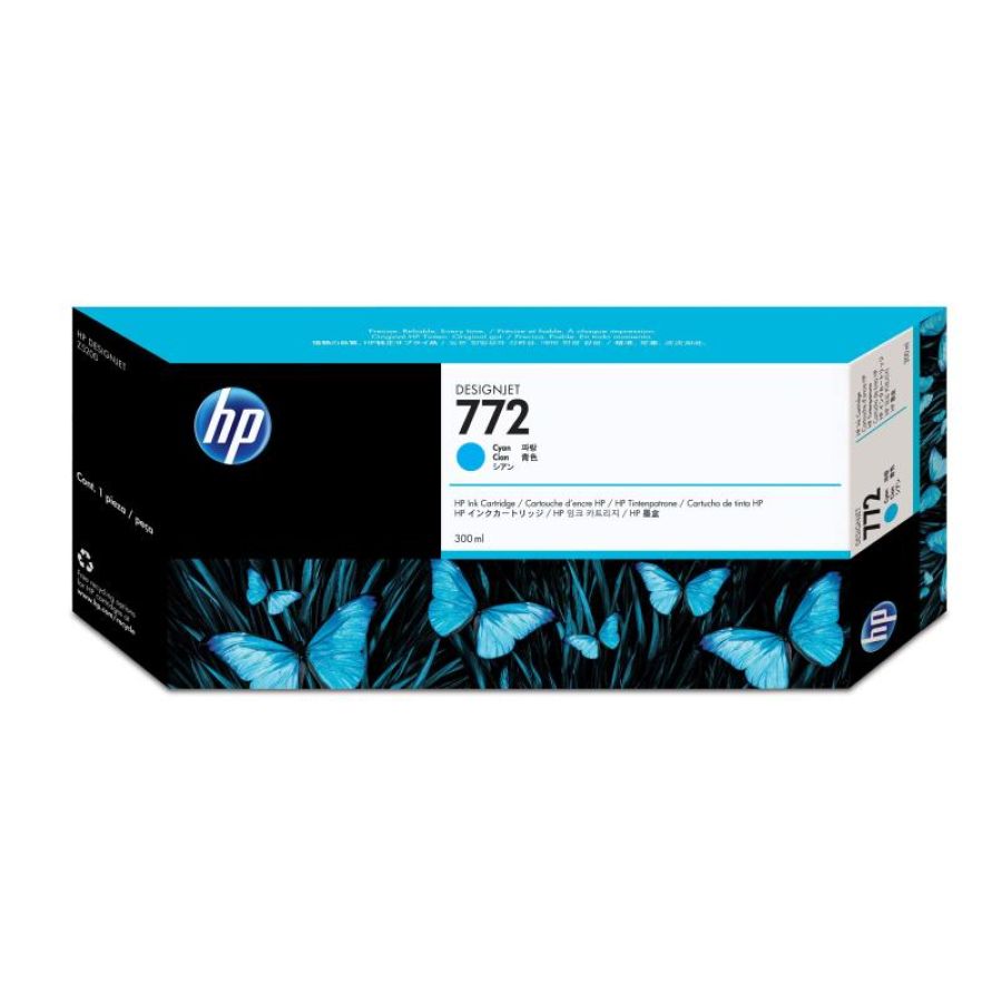 Hp cartuccia inchiostro ciano designjet 772, 300 ml