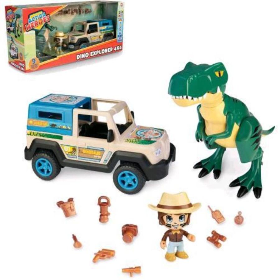 Famosa piypon action dino explorer 4 x 4 playset