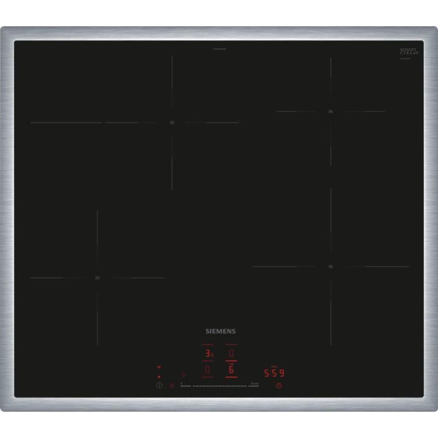 Siemens iq300 eh645hfb1e piano cottura nero da incasso 60 cm piano cottura a induzione 4 fornello(i)