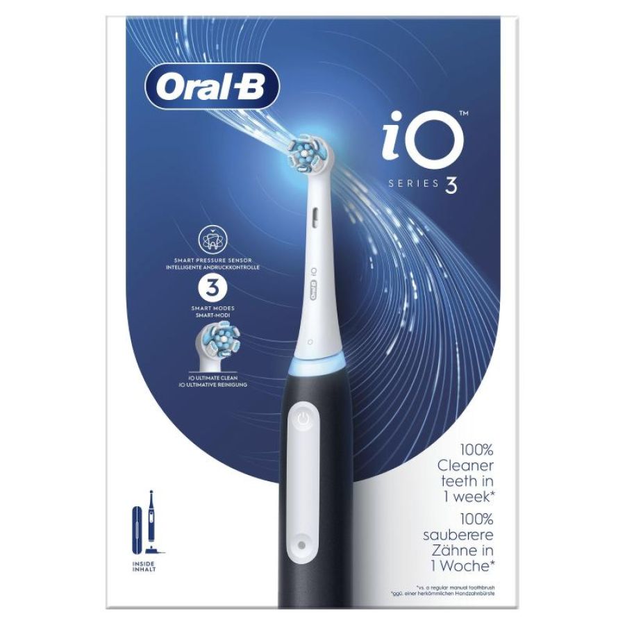 Oral-b spazzolino elettrico io 3 nero, 1 testina