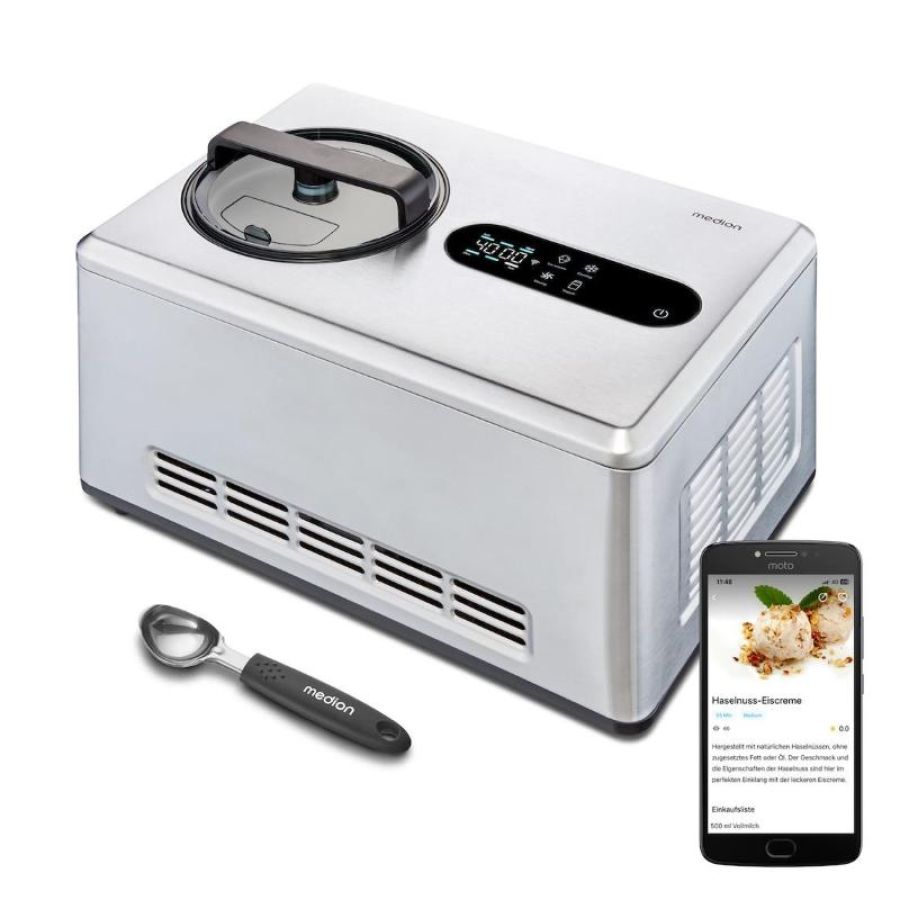 Medion md 12170 gelatiera compressore 2 l 220 w acciaio inox