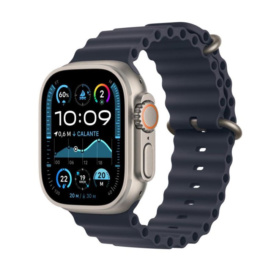 Apple watch ultra 2 gps + cellular 49mm cassa in titanio con navy ocean band